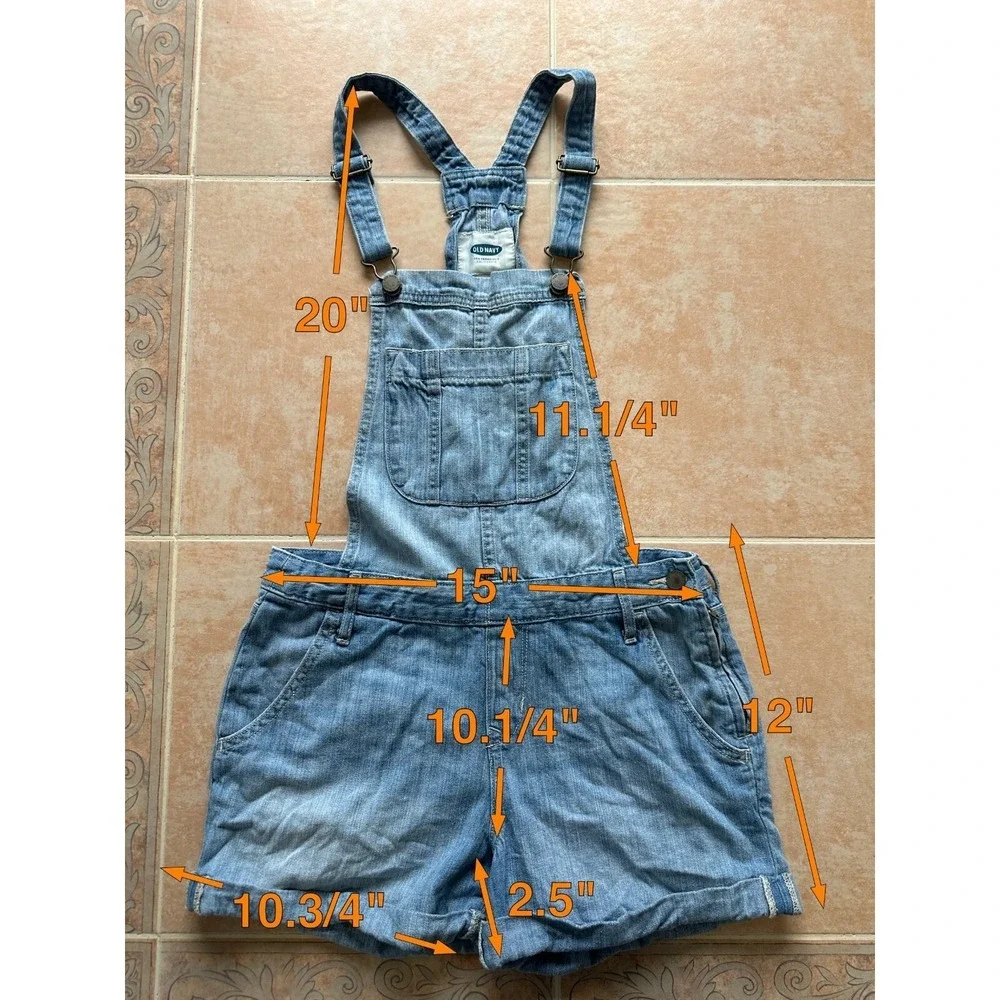 Old Navy Denim Overall Shorts Women's  Blue Denim   size XS‎ TP